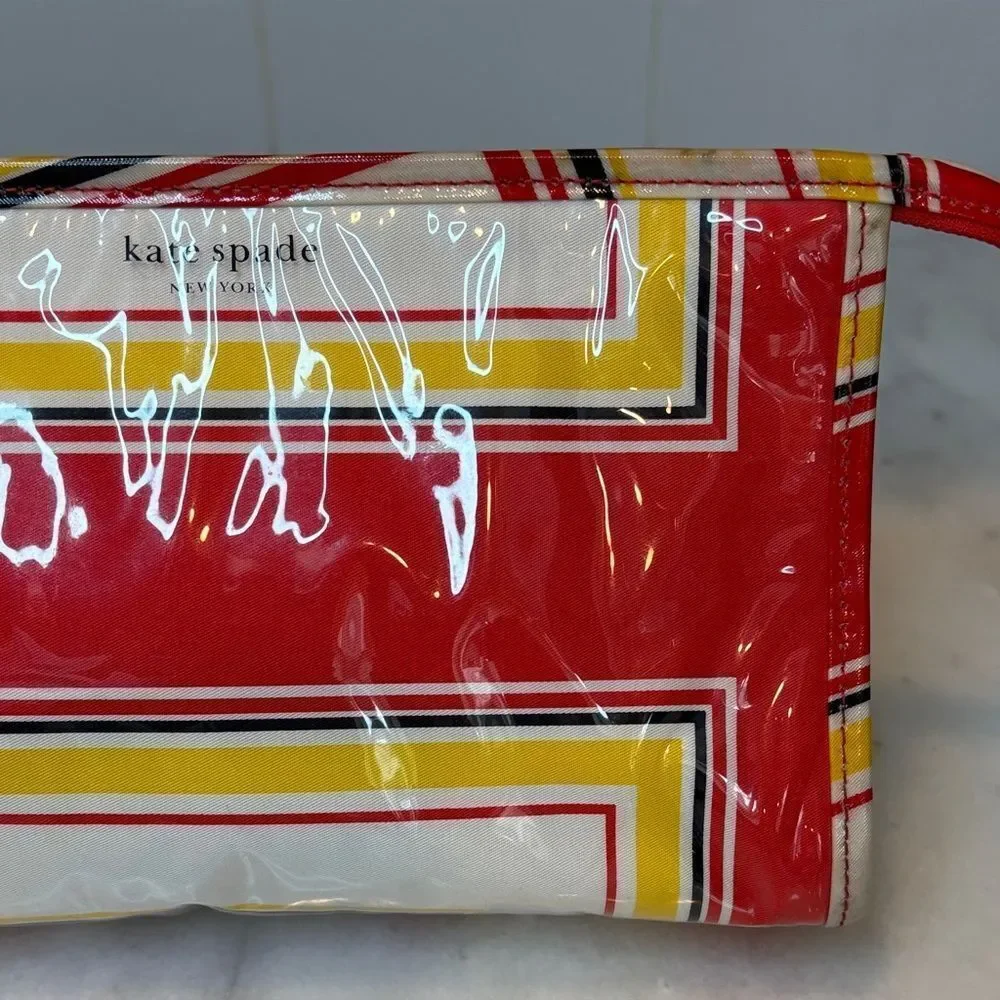 Kate Spade Travel Bag Colorful Geometric Toiletries Cosmetic Case Pouch